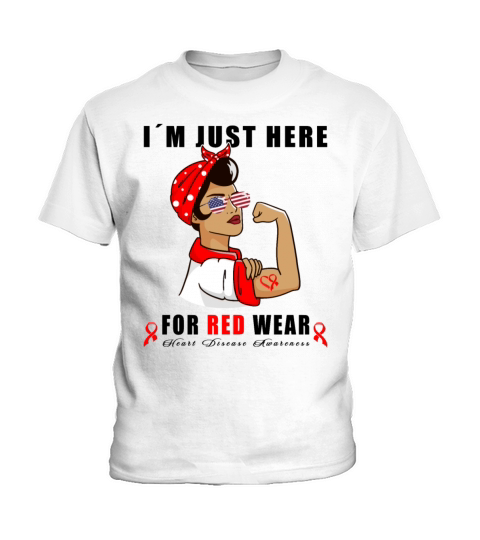 Wear Red Ribbon Heart Disease Awareness Kids T-Shirt