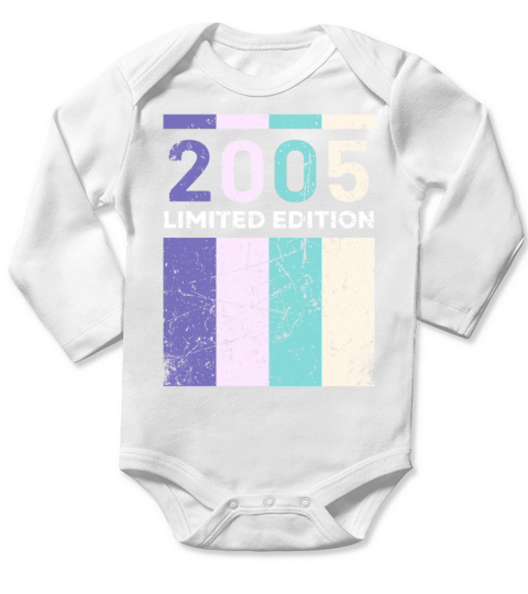 18 Years Vintage 2005 Retro 18th Birthday Long Sleeve Baby One-Piece