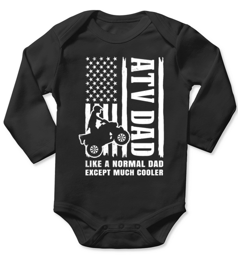 all terrain vehicles Vintage flag theme funny DAD Long Sleeve Baby One-Piece