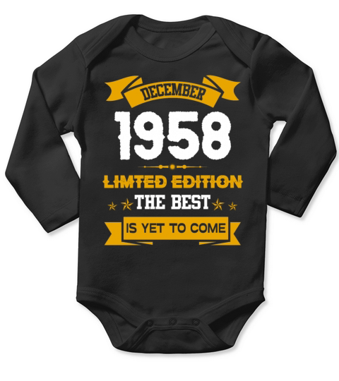 December 1958 Birthday Surprise Long Sleeve Baby One-Piece