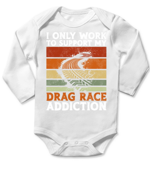 Drag Racing Race Car Retro Vintage Long Sleeve Baby One-Piece