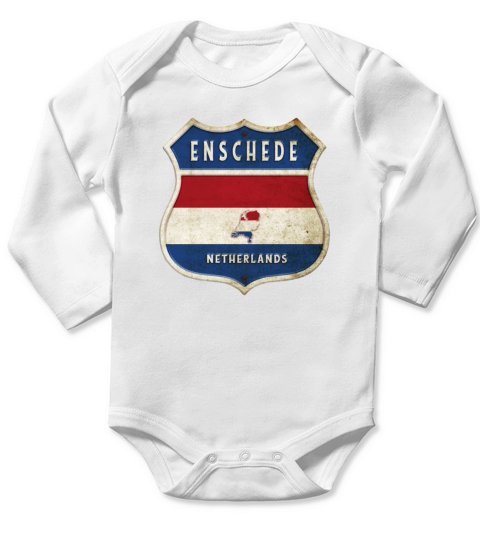 Enschede Netherlands coat of arms design Long Sleeve Baby One-Piece