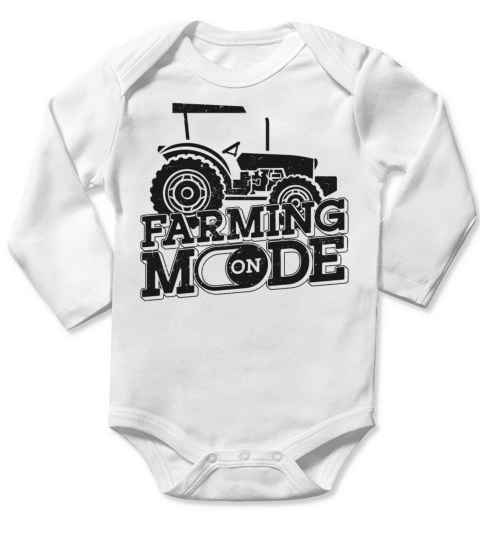 Farming Farmer Vintage Tractor Long Sleeve Baby One-Piece
