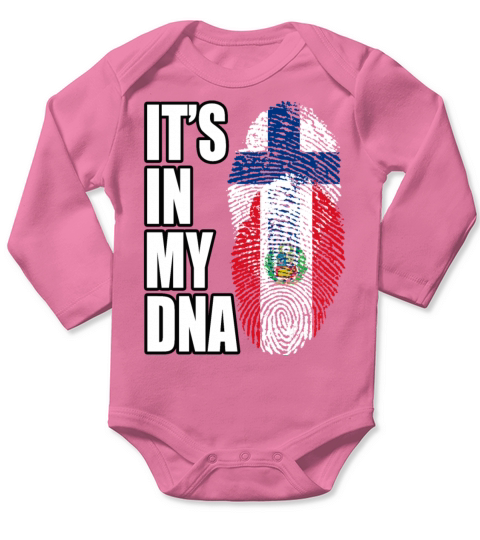 Finland And Peruvian Mix Heritage DNA Flag Long Sleeve Baby One-Piece