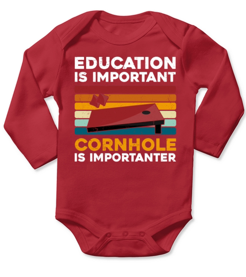 Funny Cornhole Player Design Cool Cornhole Long Sleeve Baby One-Piece