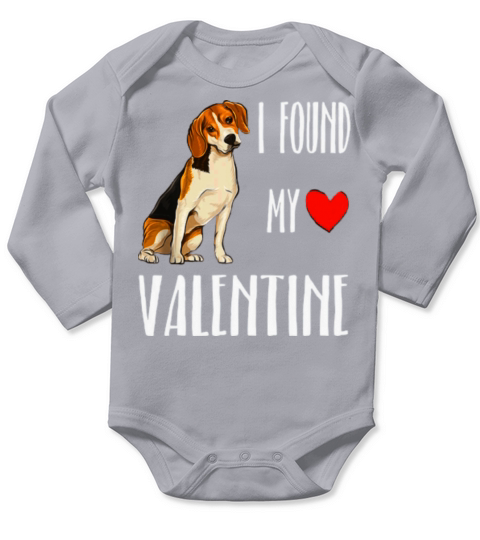 i found my valentine day beagle dog lover Long Sleeve Baby One-Piece