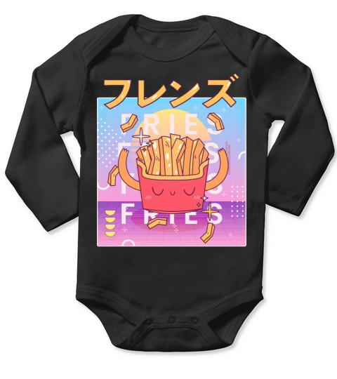 Japanese Kawaii French Fries is Best Friend Long Sleeve Baby One-Piece