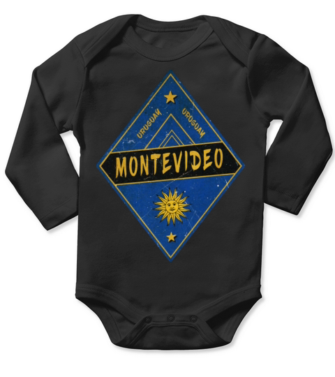 Montevideo Uruguay Vintage Design Long Sleeve Baby One-Piece