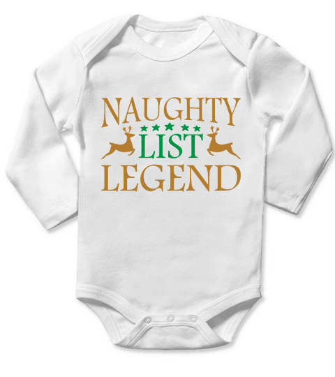 Naughty List Legend Christmas Long Sleeve Baby One-Piece