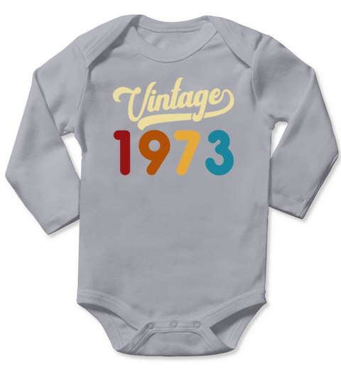Vintage 1973 Retro Style 48th Birthday Gift Long Sleeve Baby One-Piece