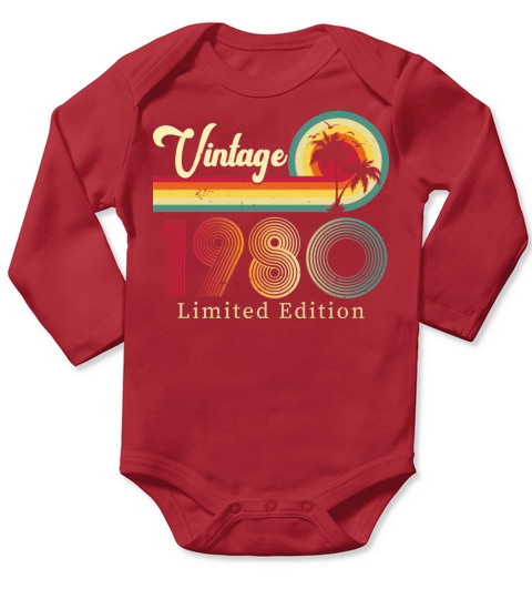 Vintage 1980 Limited Edition Long Sleeve Baby One-Piece