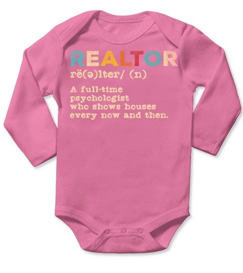 Vintage Quote Realtor Definition Real Estate Agent Long Sleeve Baby One-Piece