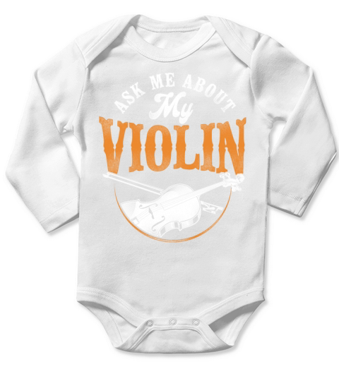 Violin Violinist Vintage Ask Me Long Sleeve Baby One-Piece