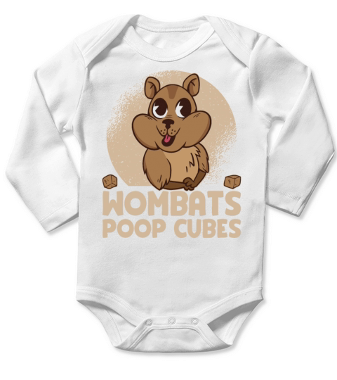 Wombats Poop Cubes For A Wombats Lover Long Sleeve Baby One-Piece