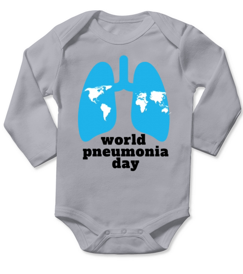 word pneumonia day logo Long Sleeve Baby One-Piece