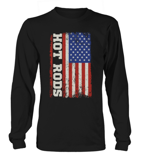 American Flag Hot Rod Classic Car Vintage Hotrod Long sleeved Unisex
