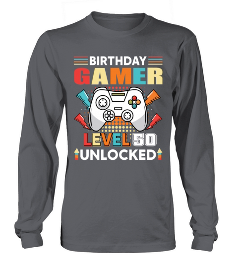 Birthday Gamer Level 50 Unlocked 50th Birthday Long sleeved Unisex