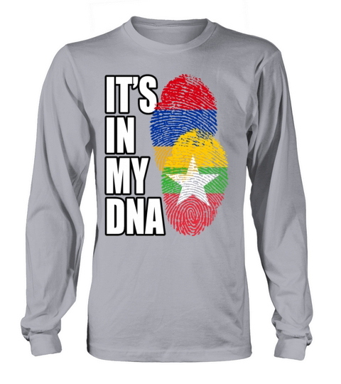Burmese And Armenian Mix Heritage DNA Flag Long sleeved Unisex