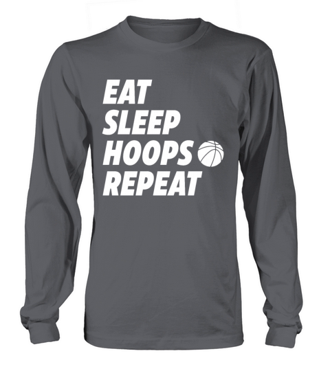 Eat Sleep Hoops Repeat Basketball Long sleeved Unisex