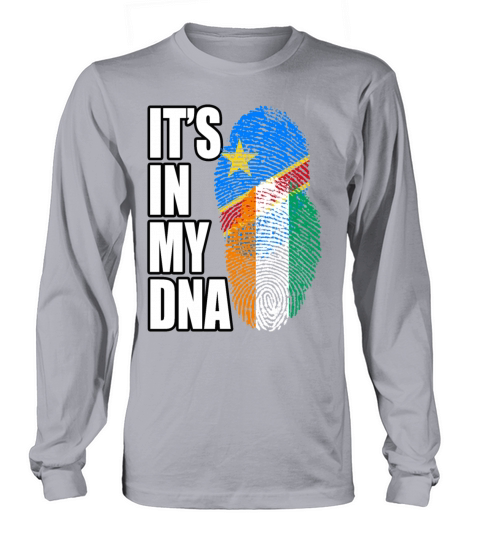 Ivorian And Congolese Mix Heritage DNA Flag Long sleeved Unisex