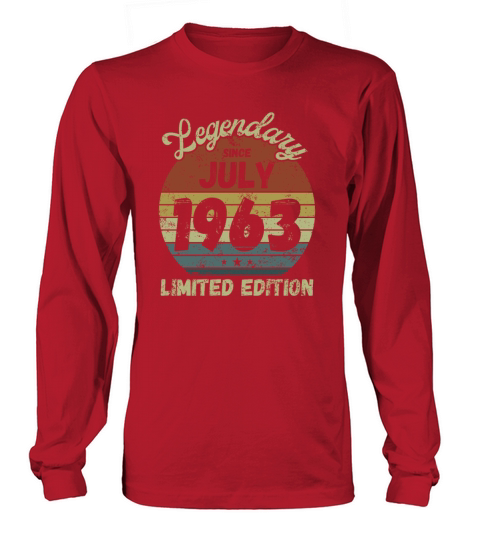 July 1963 - Vintage Birthday Present Long sleeved Unisex