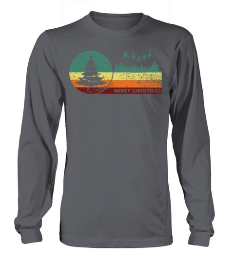 Merry Christmas Vintage Retro Style Long sleeved Unisex
