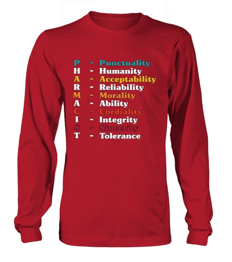 Pharmacist Punctuality Prescription Pharmacy Tech Long sleeved Unisex