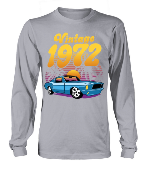Retro Sunset With Car Vintage 50th Birthday Long sleeved Unisex