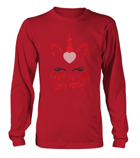 Valentines Day Valentine Unicorn Long sleeved Unisex