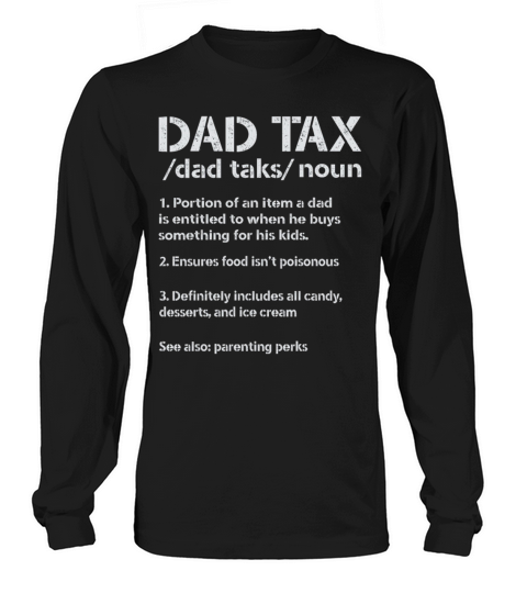 Vintage Dad Tax Definition Men Funny Fathers Day Long sleeved Unisex