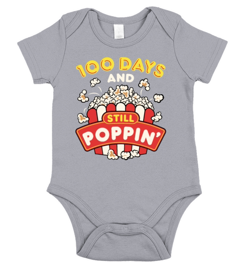 100 Days of School Popcorn Short Sleeve Baby One-Piece