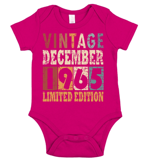 1965 December vintage birthday Short Sleeve Baby One-Piece
