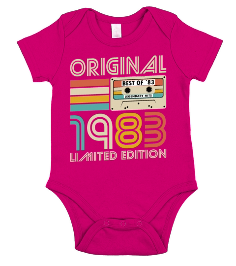 40th birthday vintage 1983 original 1983 Short Sleeve Baby One-Piece
