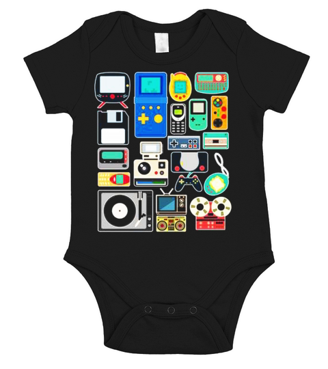 80s 90s Video Game Retro Classic Arcade Short Sleeve Baby One-Piece