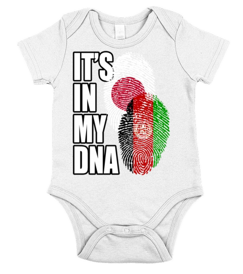 Afghan And Japanese Mix Heritage DNA Flag Short Sleeve Baby One-Piece