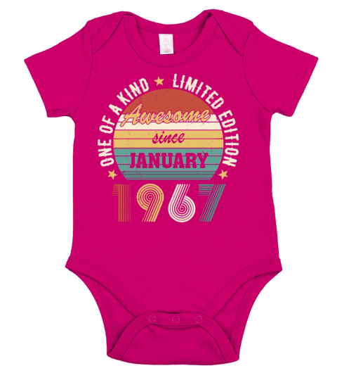 Awesome Since January 1967 Limited Edition Short Sleeve Baby One-Piece