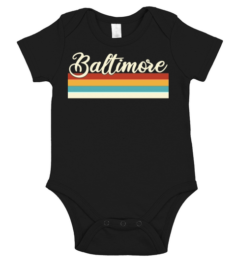 Baltimore - Maryland - Retro - Vintage Short Sleeve Baby One-Piece