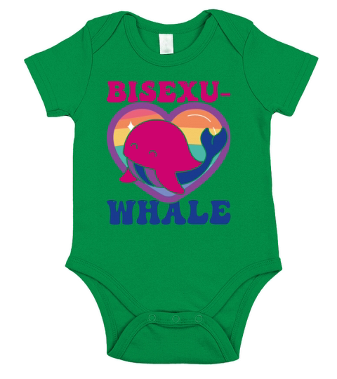 Bisexu-Whale Kawaii Whale Bisexual Pride Flag Short Sleeve Baby One-Piece