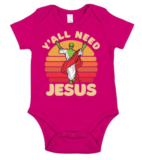 Christian Christianity Alien Jesus Short Sleeve Baby One-Piece
