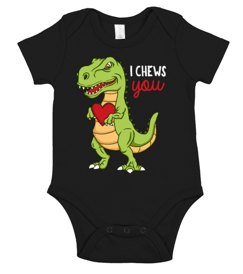 Dinosaur Hearts Funny Valentines Day Gift Short Sleeve Baby One-Piece