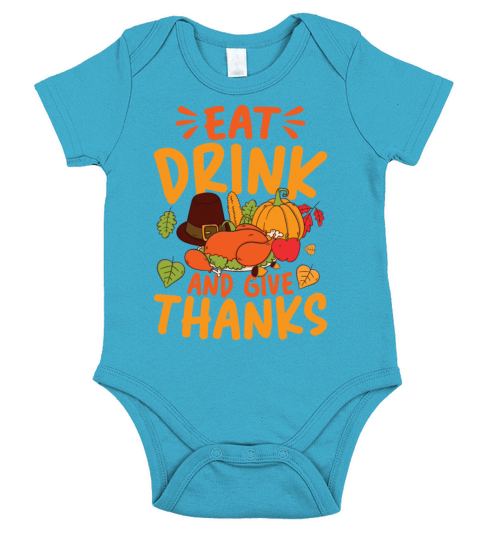 Eat Drink Give Thanks for the Family Short Sleeve Baby One-Piece