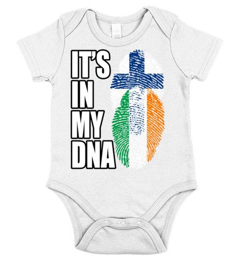 Finland And Irish Mix Heritage DNA Flag Short Sleeve Baby One-Piece