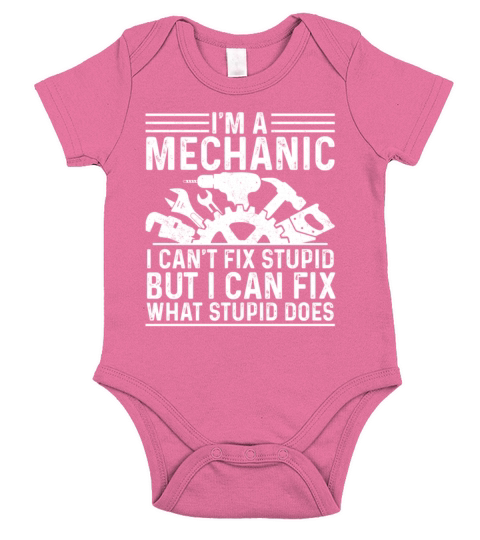 Funny Mechanic Dad Design Automotive Vintage Auto Short Sleeve Baby One-Piece