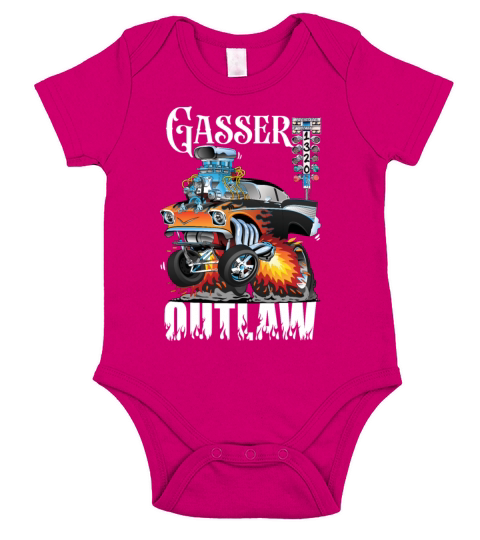 Gasser Outlaw Class Vintage Drag Racing Race Car Short Sleeve Baby One-Piece