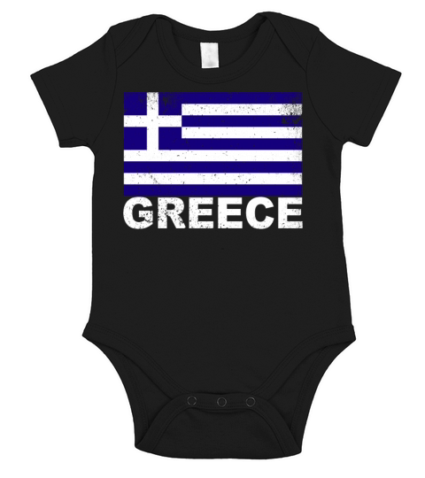 Greece Flag Vintage Greek Origin Nationality Grung Short Sleeve Baby One-Piece