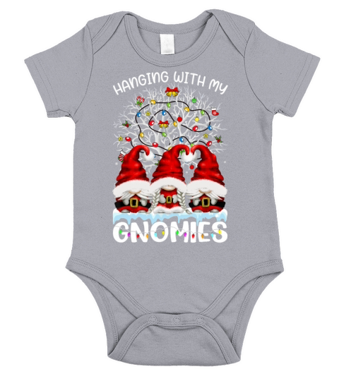 Hanging With My Gnomies Nordic Santa Gnome Christm Short Sleeve Baby One-Piece