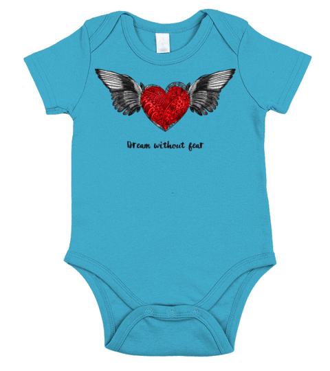heart with wings and love quote Short Sleeve Baby One-Piece
