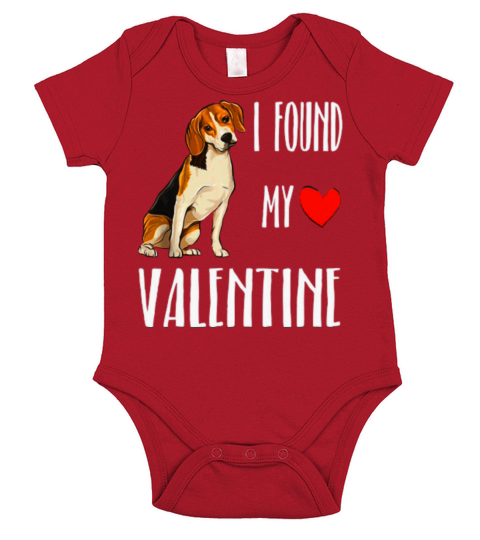 i found my valentine day beagle dog lover Short Sleeve Baby One-Piece