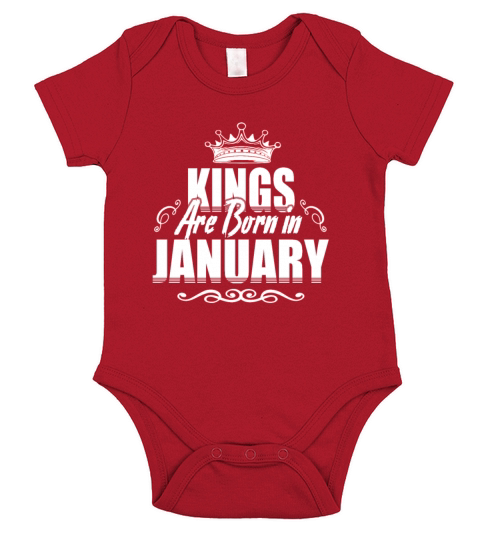 Kings are born in january Short Sleeve Baby One-Piece