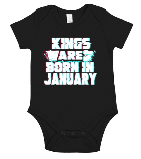 Kings are born in january Short Sleeve Baby One-Piece